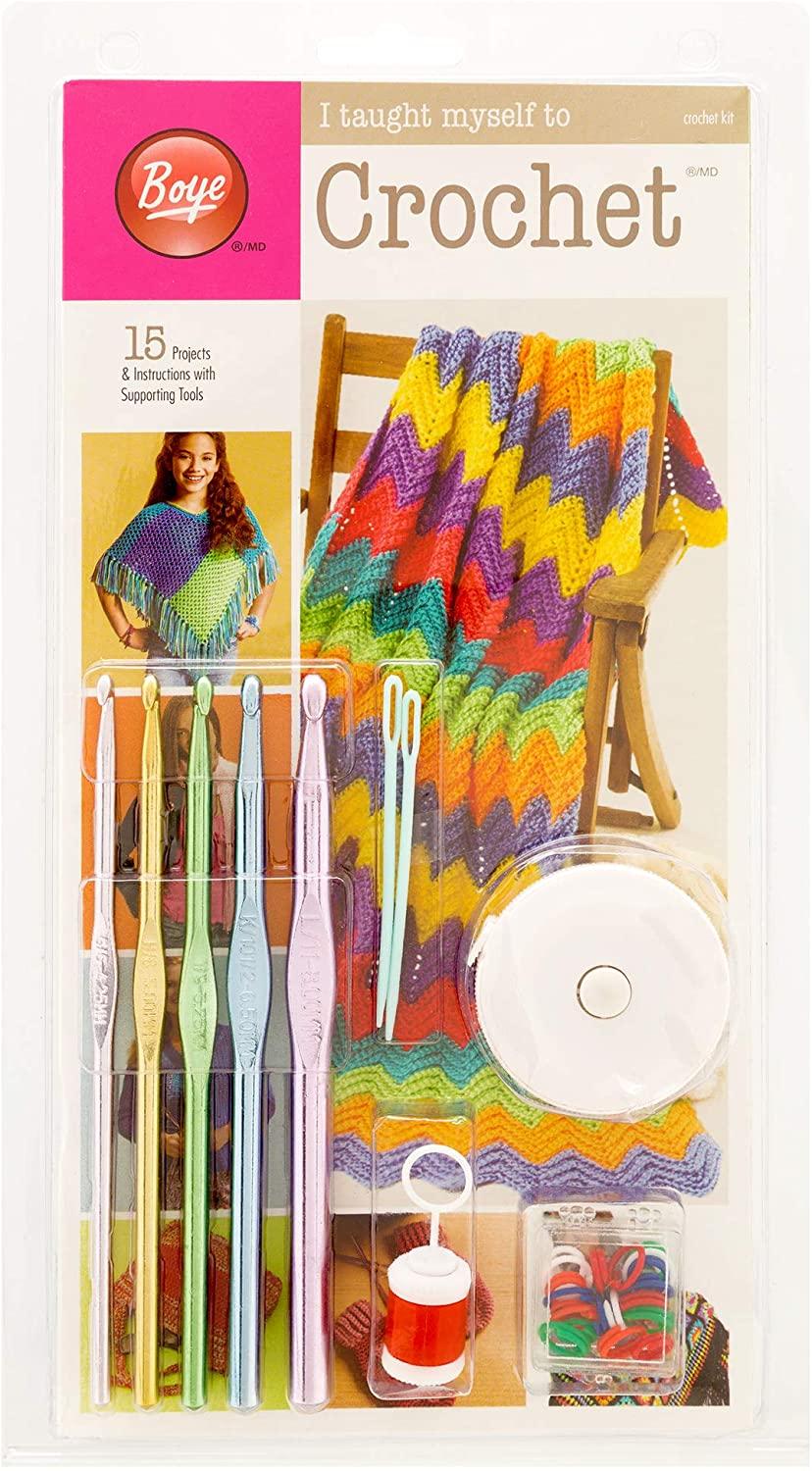 Boye Learn to Crochet Arts and Crafts Kit with 15 Projects and Supplies